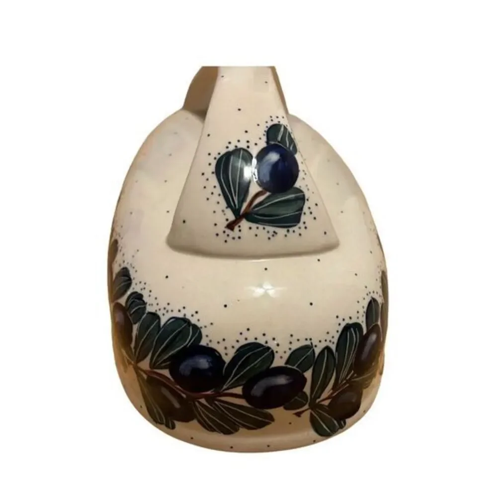Boleslawiec Polish Pottery Stoneware Wr Grape‎ Vines Bread Bin Cover Steam Vent